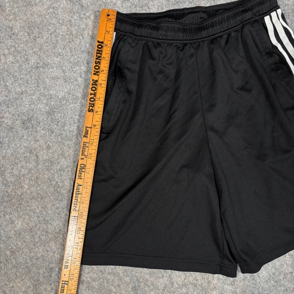 Adidas Aeroready Shorts Mens M Black‎ Gym Training 3-Stripe Zipper Pockets B8243